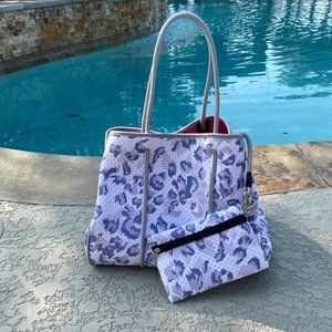 Neoprene Tote -  Grey Leopard